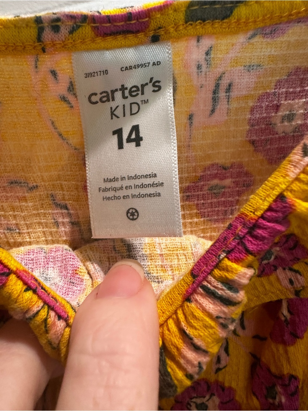 Carter's Yellow Floral Ruffle Tank - Picture 3 of 4